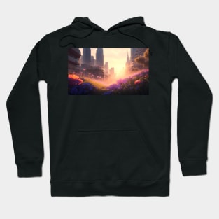 City street with beautiful flowers Hoodie